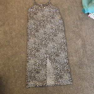 Pink blush Leopard maxi maternity dress